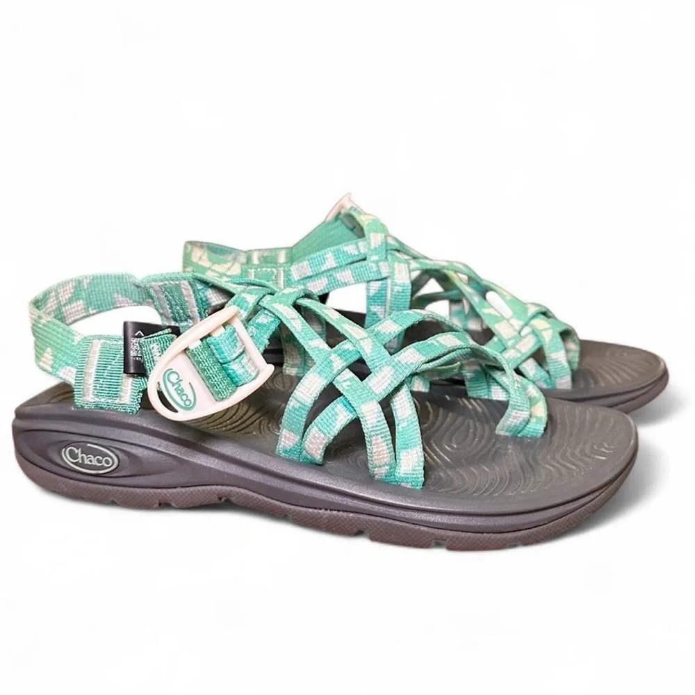 Chaco Z/Cloud Style Sandals Women 6 Green Strap‎ Hiking Comfort Like New